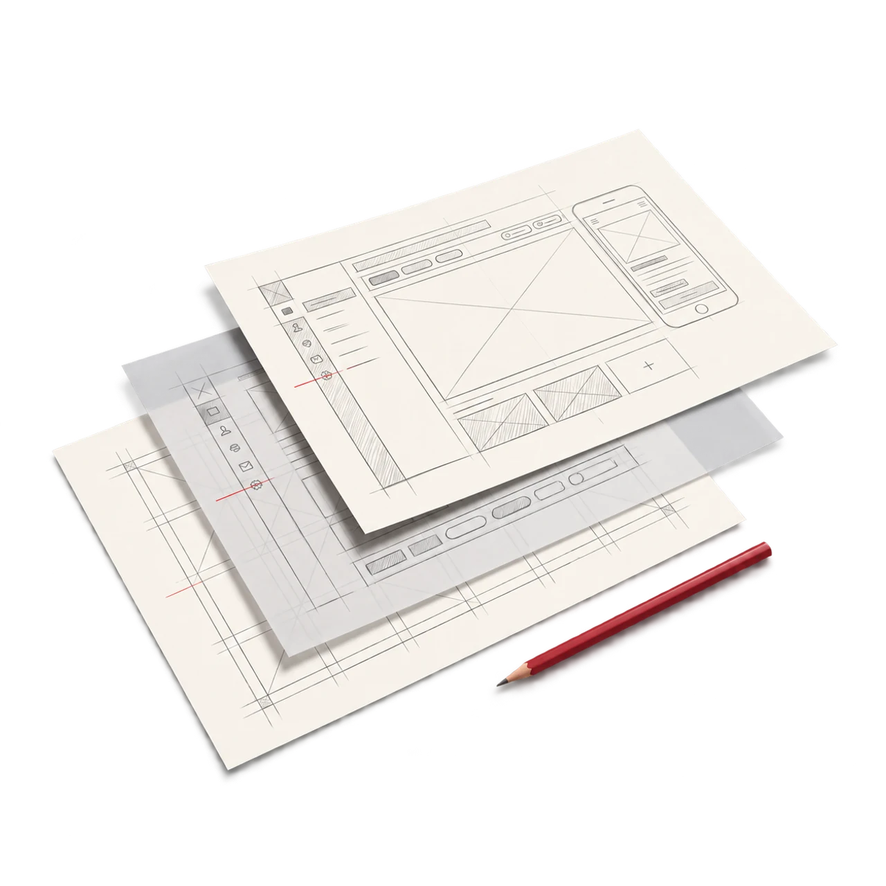 Layered design studies bring the components of a bespoke application together.